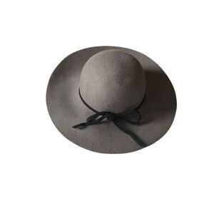 Handmade Women's Floppy‎ Wool Felt Adjustable Wide Brim Fedora Hat Gray OS